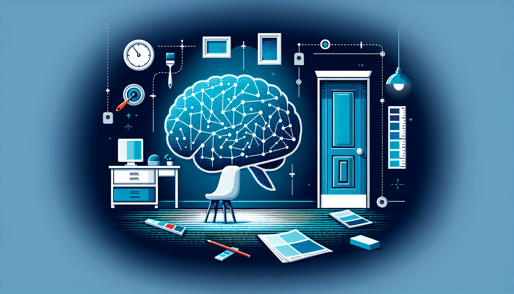 AI estimation engine analyzing a room